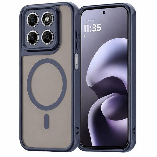 MagSafe-fodral för Motorola Moto G87 / G77 / G67, Techsuit, HaloFrost II, Marinblå