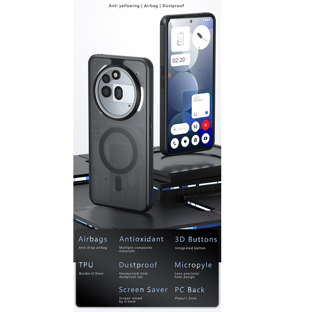 MagSafe-fodral för Nothing Phone (3a) Pro, Techsuit, PureFrost, Svart