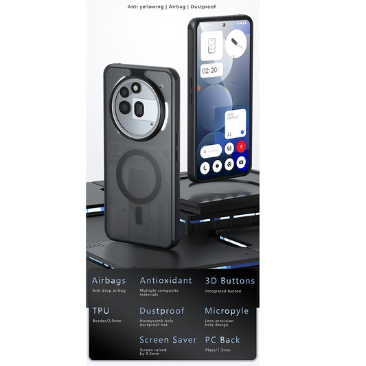 MagSafe-fodral för Nothing Phone (3a) Pro, Techsuit, PureFrost, Svart