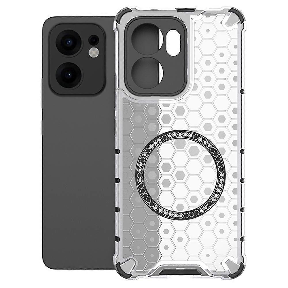 MagSafe-fodral för Oppo Reno13 FS 5G / Reno13 F 4G / Reno13 F, Techsuit, HoneyComb Shield, Vit