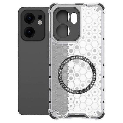 MagSafe-fodral för Oppo Reno13 FS 5G / Reno13 F 4G / Reno13 F, Techsuit, HoneyComb Shield, Vit