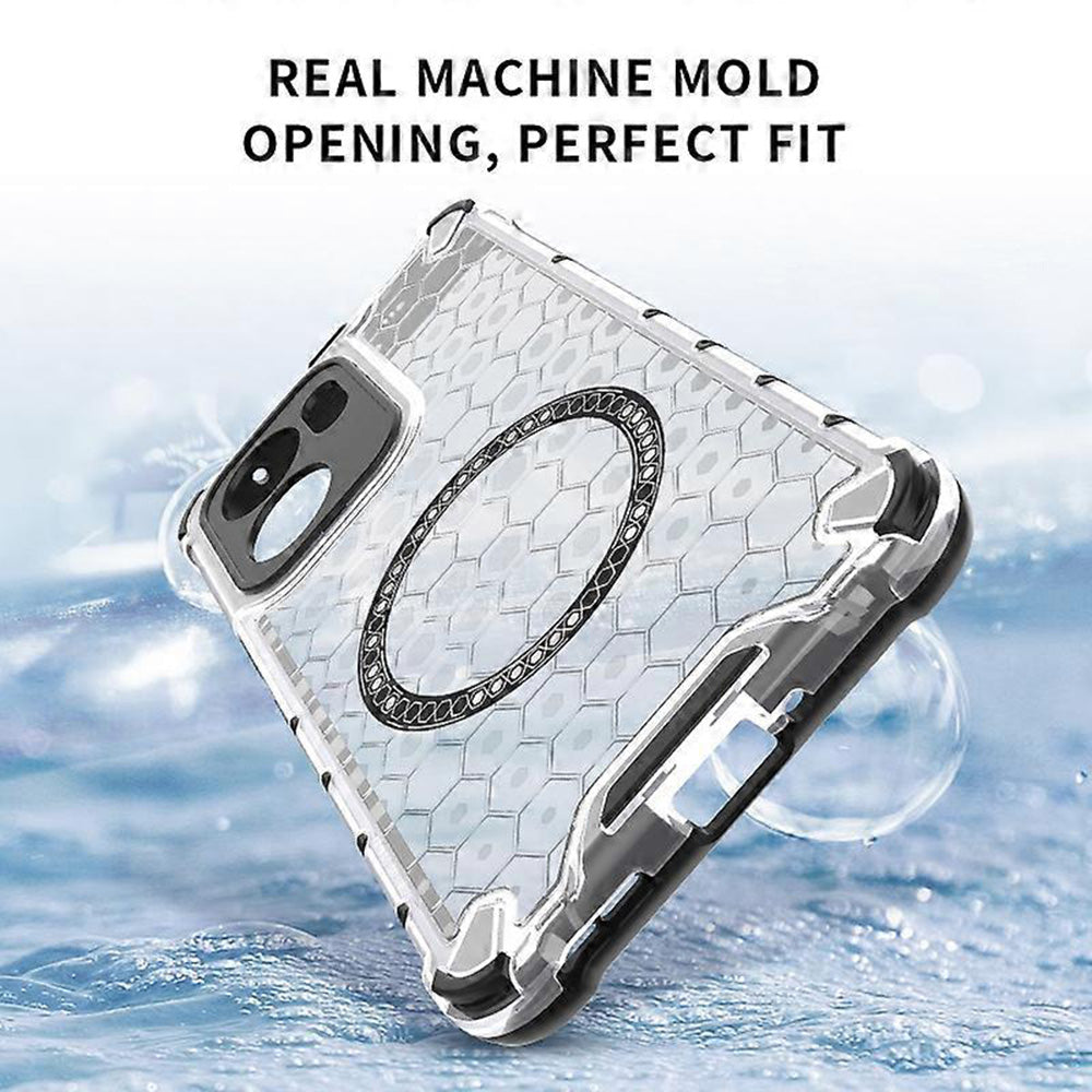 MagSafe-fodral för Oppo Reno13 FS 5G / Reno13 F 4G / Reno13 F, Techsuit, HoneyComb Shield, Vit