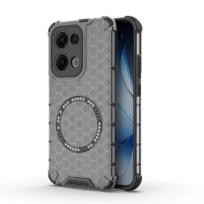 MagSafe-fodral för Oppo Reno13, Techsuit, HoneyComb Shield, Svart