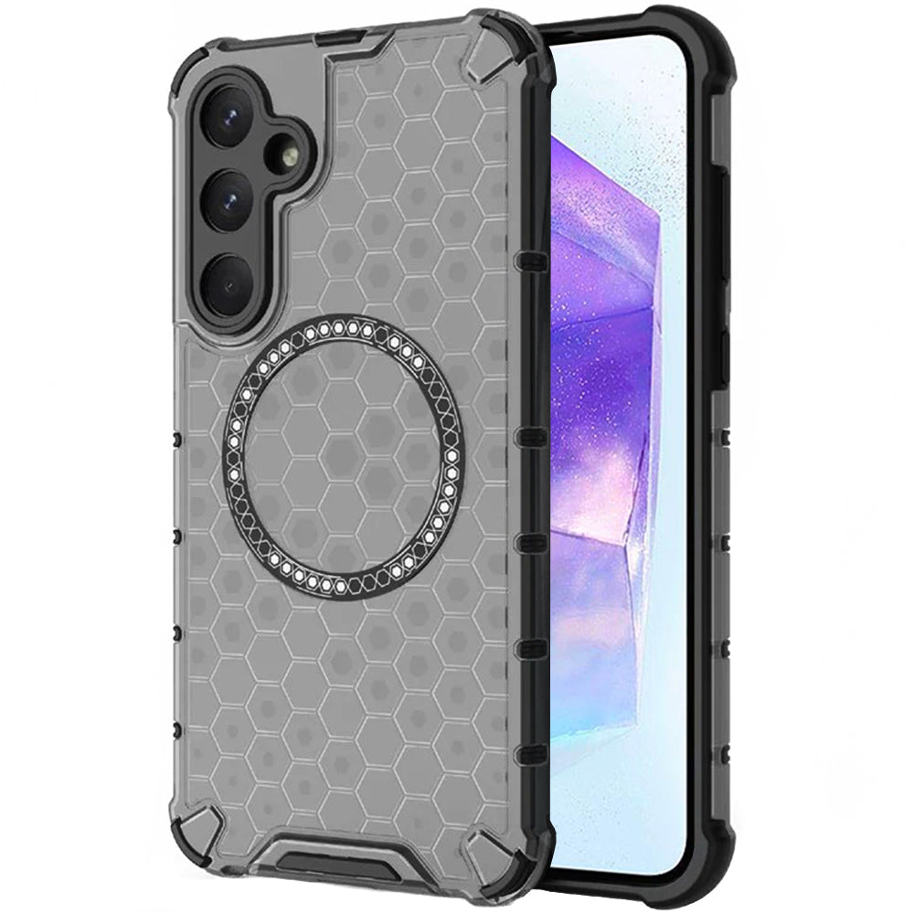 MagSafe-fodral för Samsung Galaxy A55 5G A556, Techsuit, HoneyComb Shield, Svart
