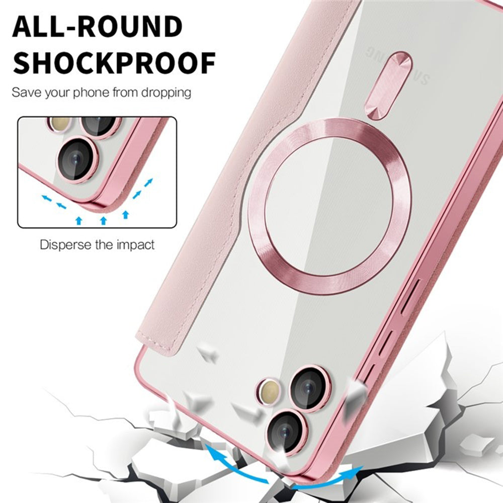 MagSafe-fodral för Samsung Galaxy A05 A055, Techsuit, SmartMag Book, Rosa