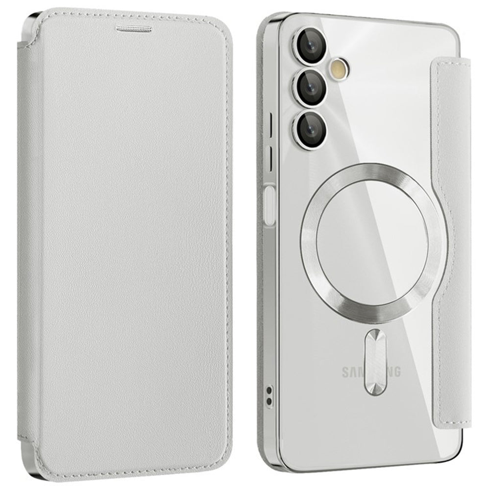 MagSafe-fodral för Samsung Galaxy A05s A057, Techsuit, SmartMag Book, Grå