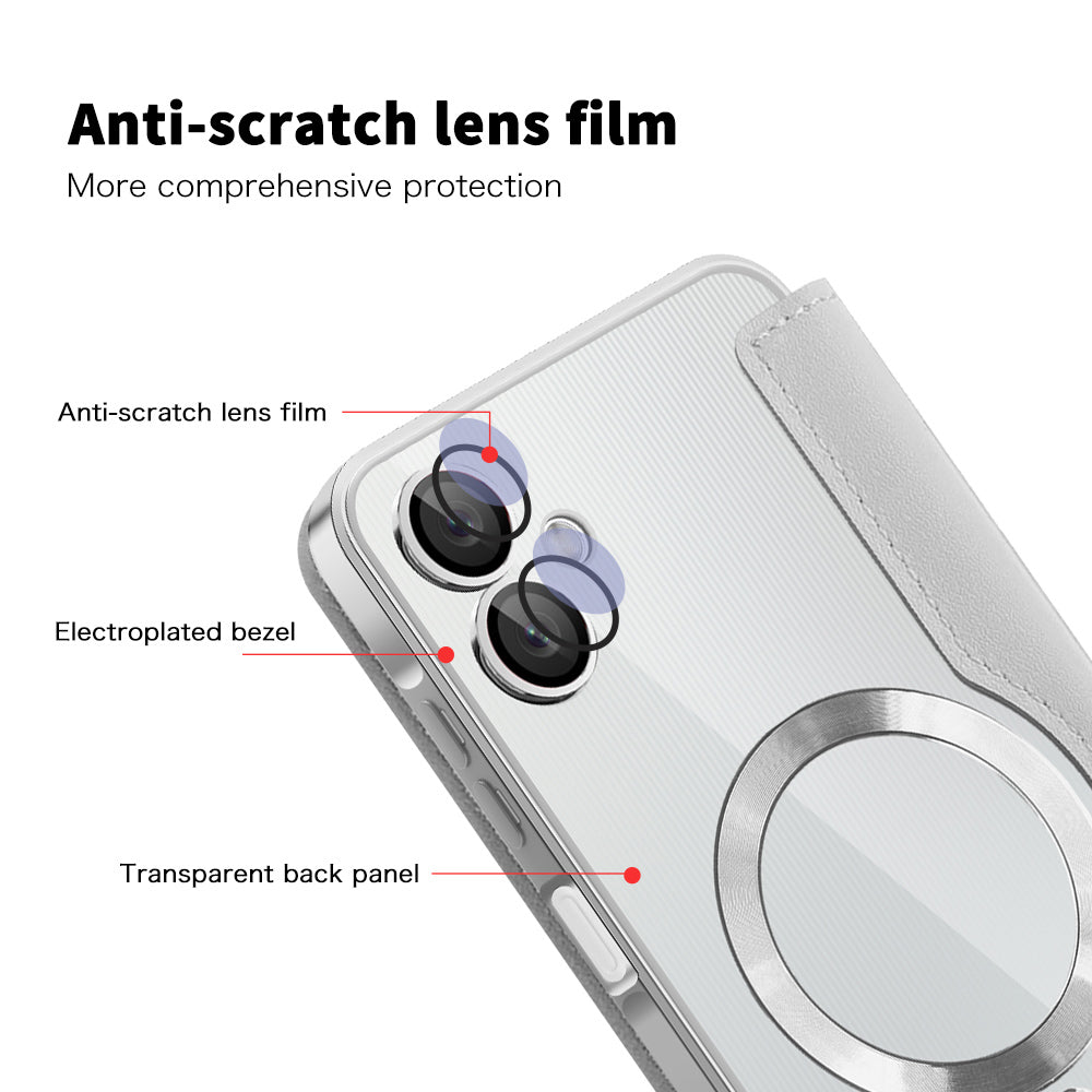 MagSafe-fodral för Samsung Galaxy A06 A065, Techsuit, SmartMag Book, Grå