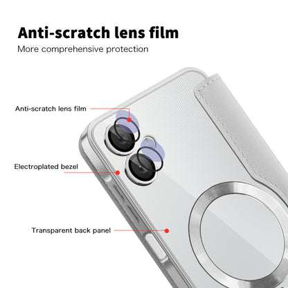 MagSafe-fodral för Samsung Galaxy A06 A065, Techsuit, SmartMag Book, Grå