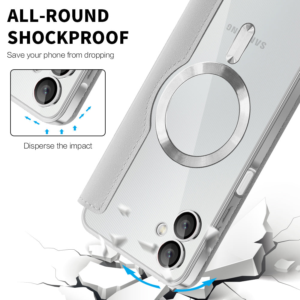 MagSafe-fodral för Samsung Galaxy A06 A065, Techsuit, SmartMag Book, Grå