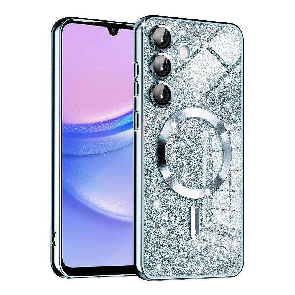 MagSafe-fodral för Samsung Galaxy A15 5G A156 / A15 A155, Techsuit, Luxury Glitter, Bleu