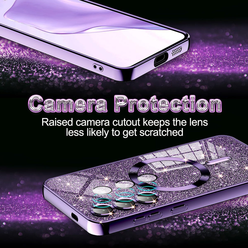 MagSafe-fodral för Samsung Galaxy A15 5G A156 / A15 A155, Techsuit, Luxury Glitter, Bleu