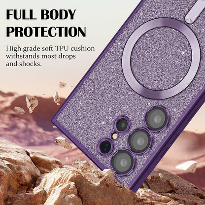 MagSafe-fodral för Samsung Galaxy A15 5G A156 / A15 A155, Techsuit, Luxury Glitter, Bleu