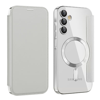 MagSafe-fodral för Samsung Galaxy A15 5G A156 / A15 A155, Techsuit, SmartMag Book, Grå