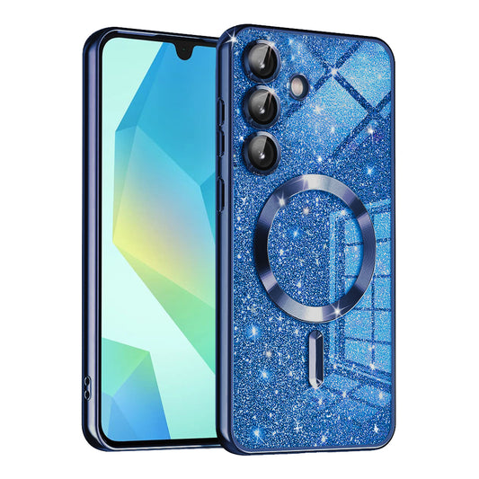 MagSafe-fodral för Samsung Galaxy A16 5G A166 / A16 4G A165, Techsuit, Luxury Glitter, Mörkblå