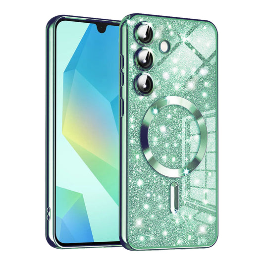 MagSafe-fodral för Samsung Galaxy A16 5G A166 / A16 4G A165, Techsuit, Luxury Glitter, Ljusgrön