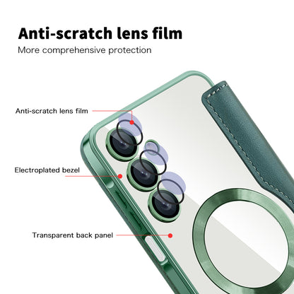 MagSafe Case for Samsung Galaxy A16 5G A166 / A16 4G A165, Techsuit, SmartMag Book, Green