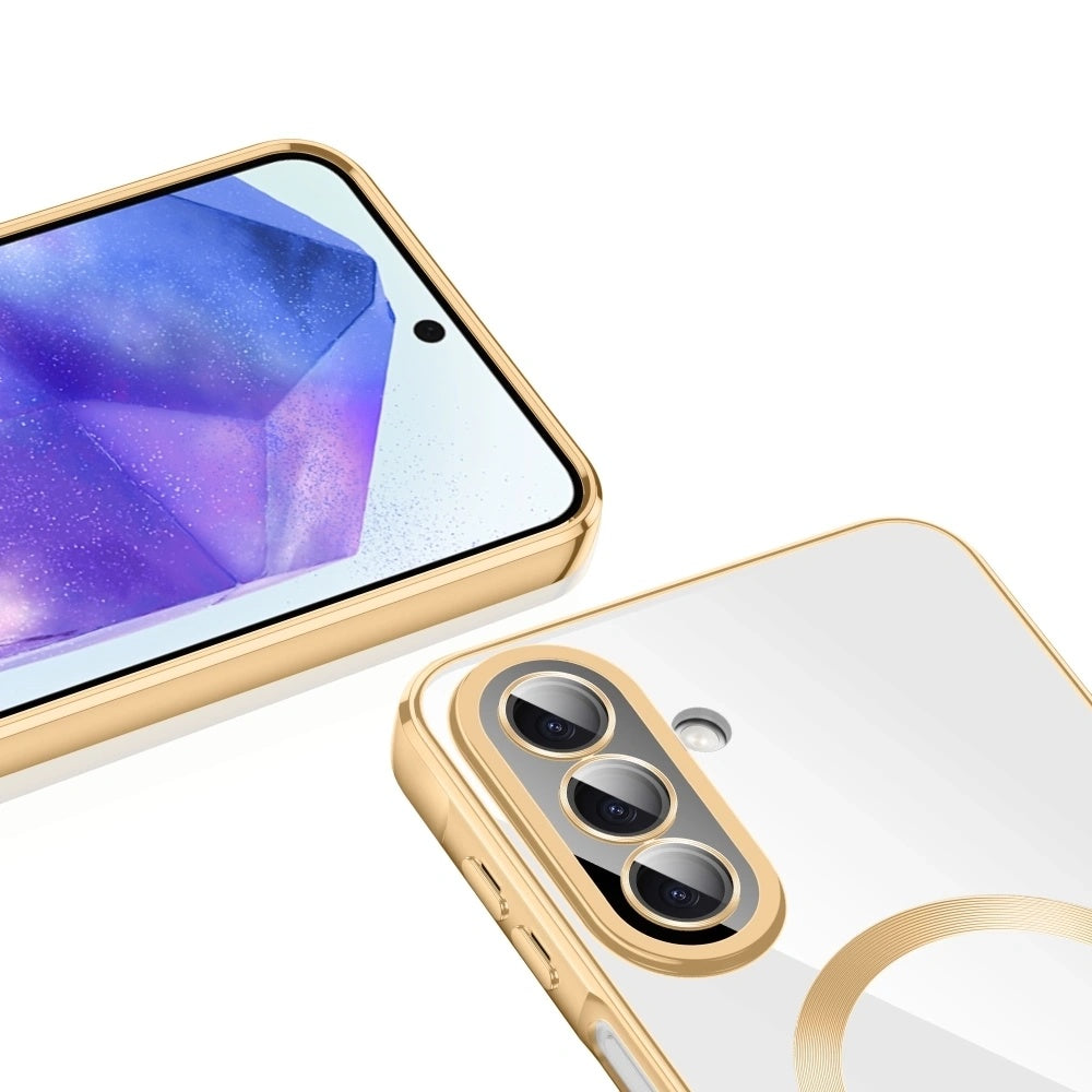 MagSafe-fodral för Samsung Galaxy A27 5G, Techsuit, Luxury Crystal, Silver