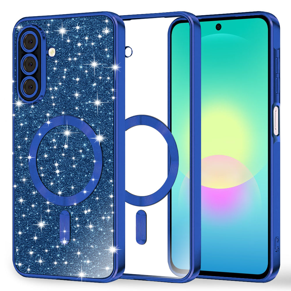 MagSafe-fodral för Samsung Galaxy A27 5G, Techsuit, Luxury Glitter, Mörkblå