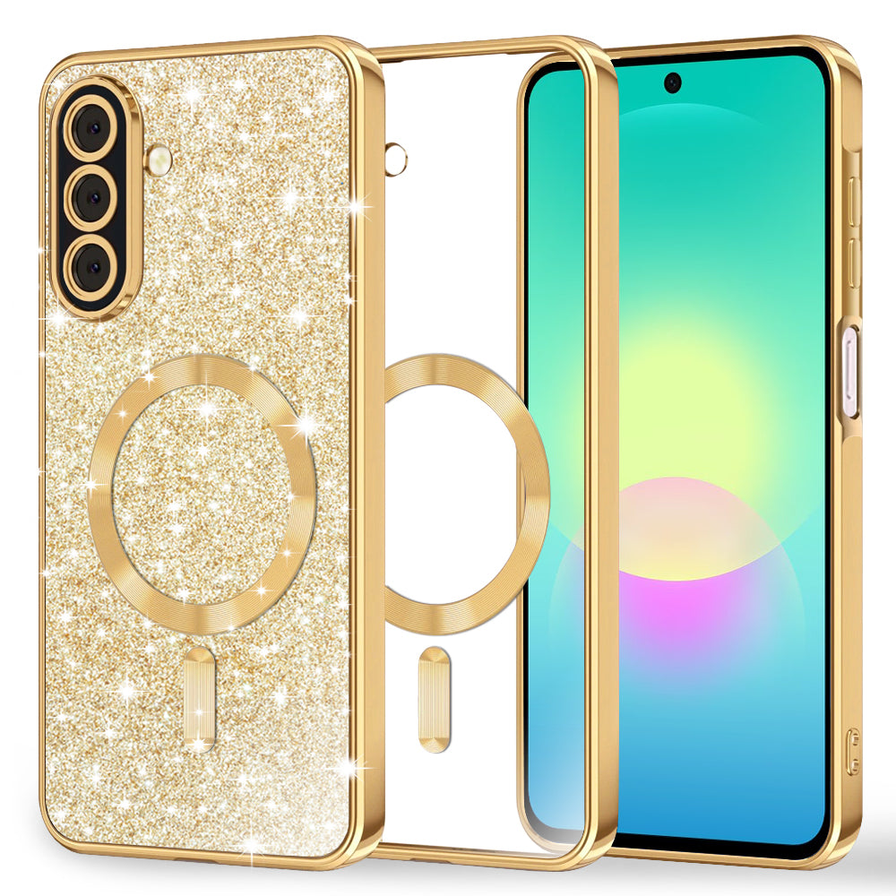 MagSafe-fodral för Samsung Galaxy A27 5G, Techsuit, Luxury Glitter, Guld