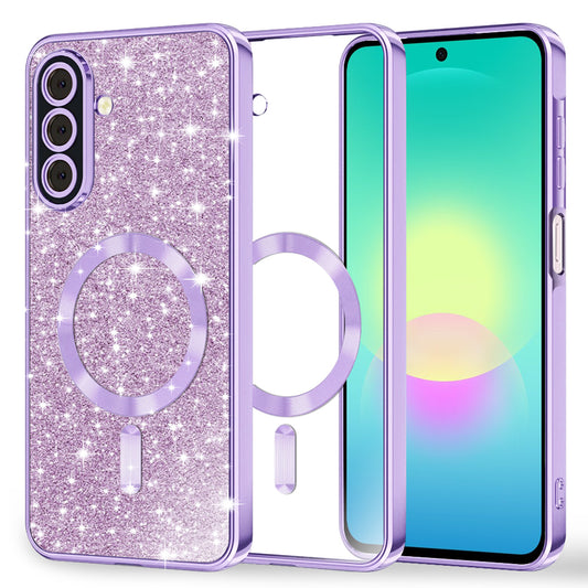 MagSafe-fodral för Samsung Galaxy A27 5G, Techsuit, Luxury Glitter, Ljuslila
