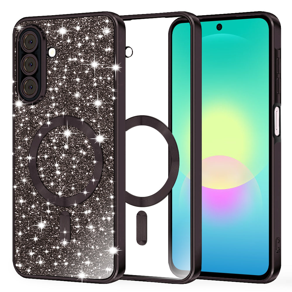 MagSafe-fodral för Samsung Galaxy A27 5G, Techsuit, Luxury Glitter, Svart
