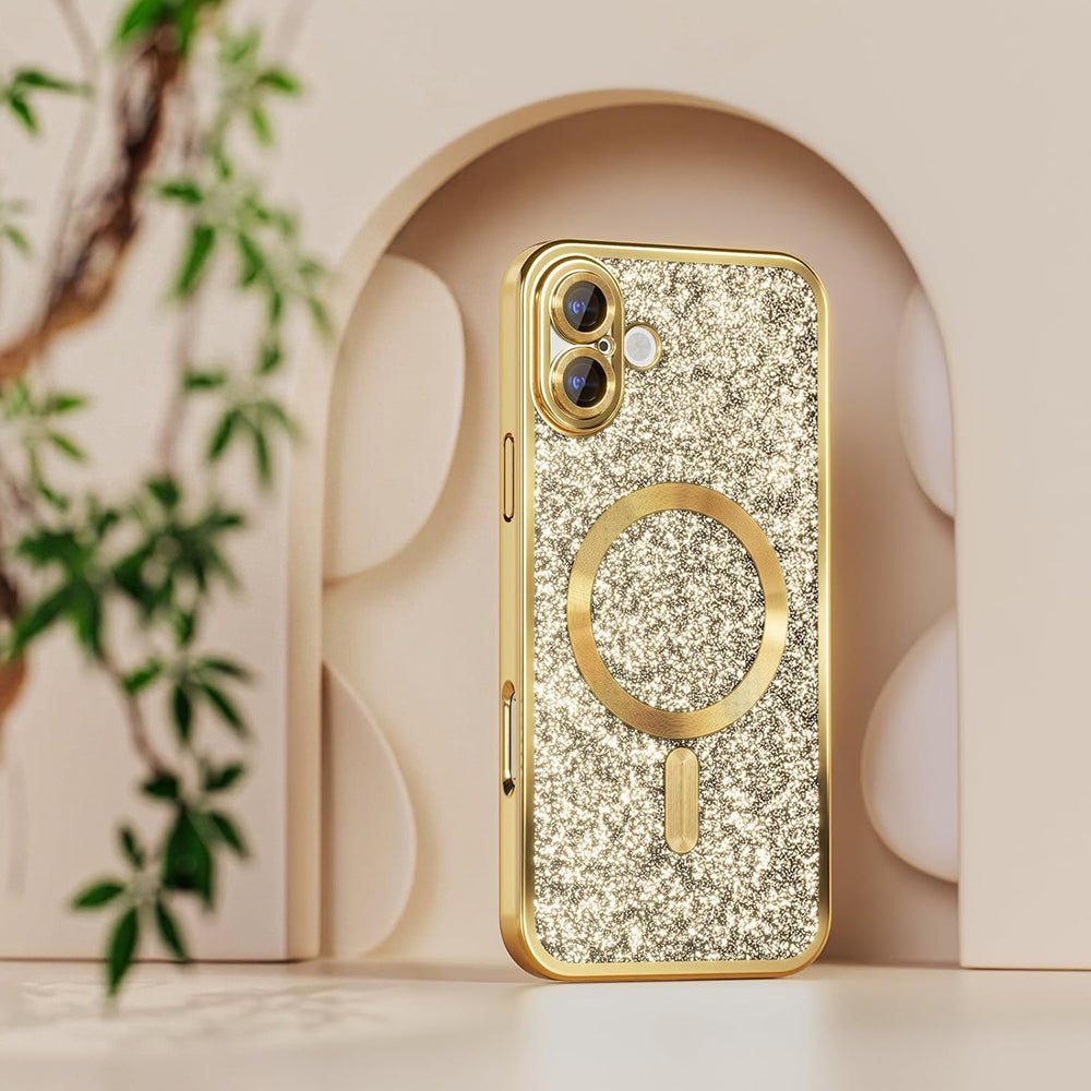 MagSafe-fodral för Samsung Galaxy A27 5G, Techsuit, Luxury Glitter, Svart
