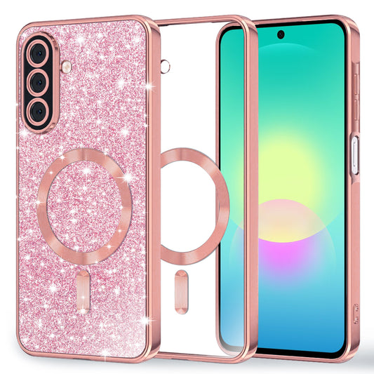 MagSafe-fodral för Samsung Galaxy A27 5G, Techsuit, Luxury Glitter, Roséguld