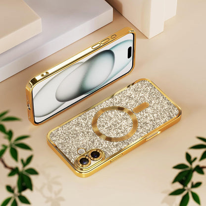 MagSafe-fodral för Samsung Galaxy A27 5G, Techsuit, Luxury Glitter, Ljusgrön