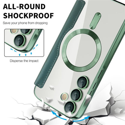 MagSafe-fodral för Samsung Galaxy A35 5G A356, Techsuit, SmartMag Book, Grön