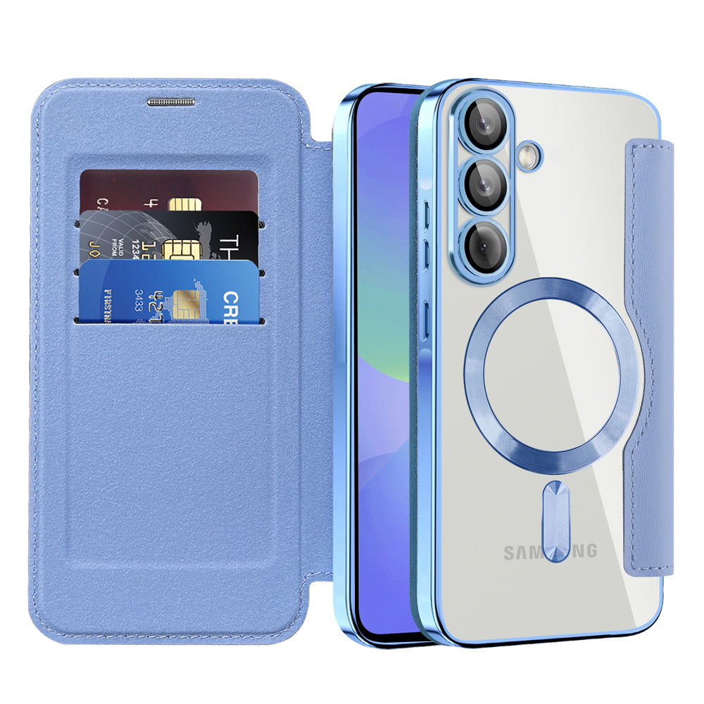 MagSafe Case for Samsung Galaxy A36 A366, Techsuit, SmartMag Book, Blue