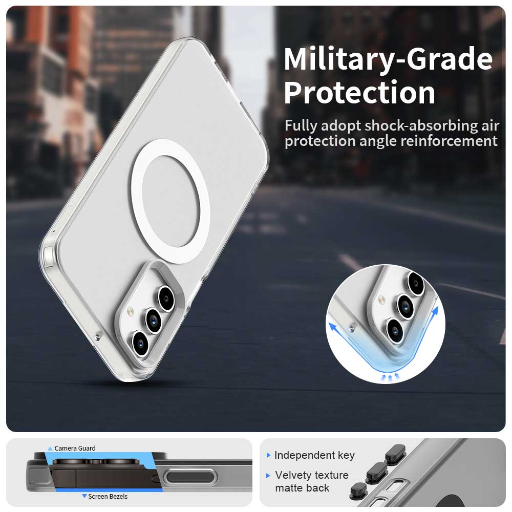 MagSafe-fodral för Samsung Galaxy A55 5G A556, Techsuit, CandyCase, Vit