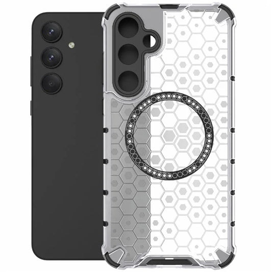 MagSafe-fodral för Samsung Galaxy A55 5G A556, Techsuit, HoneyComb Shield, Vit