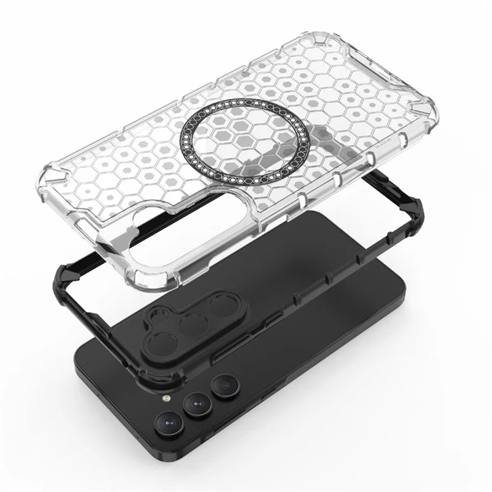 MagSafe-fodral för Samsung Galaxy A55 5G A556, Techsuit, HoneyComb Shield, Svart