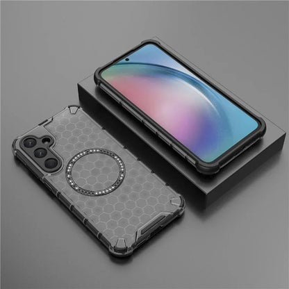 MagSafe-fodral för Samsung Galaxy A55 5G A556, Techsuit, HoneyComb Shield, Svart