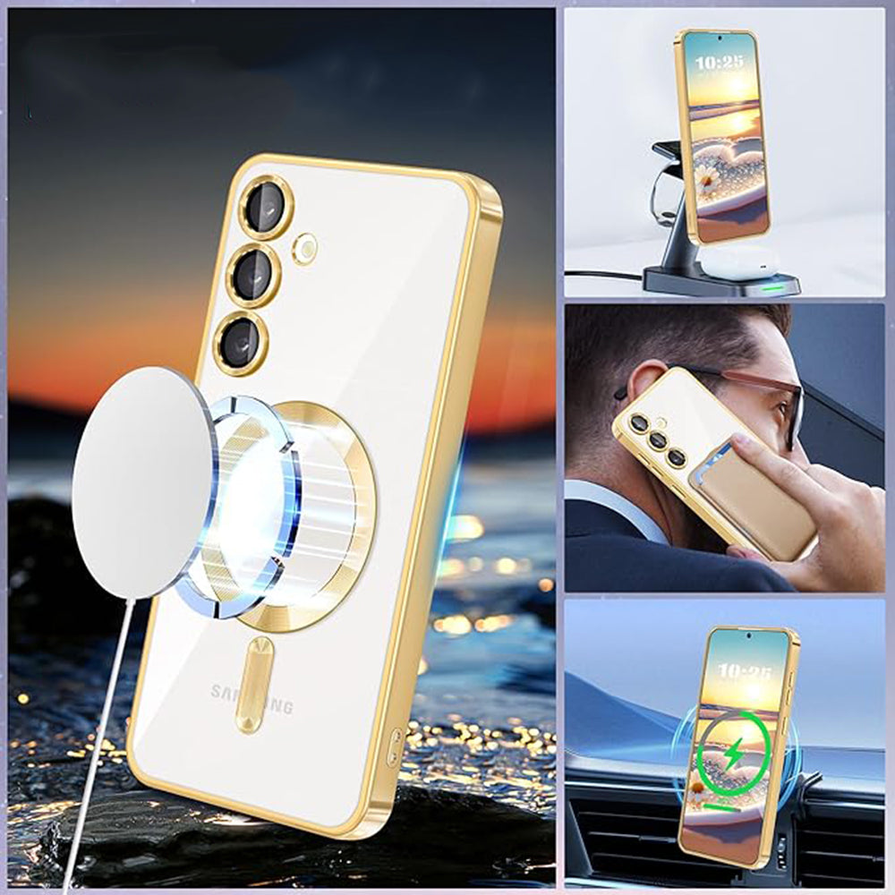 MagSafe-fodral för Samsung Galaxy A55 5G A556, Techsuit, Luxury Crystal, Ljuslila