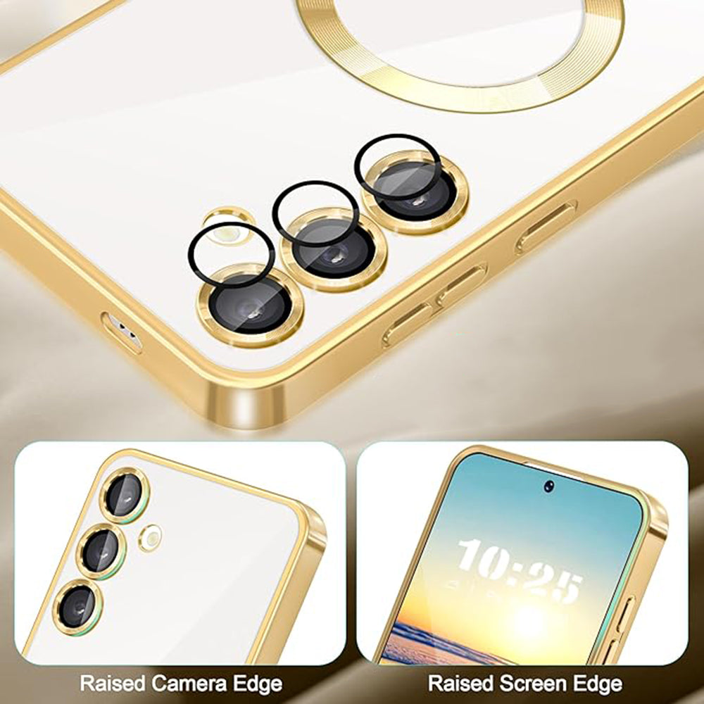 MagSafe-fodral för Samsung Galaxy A55 5G A556, Techsuit, Luxury Crystal, Ljuslila