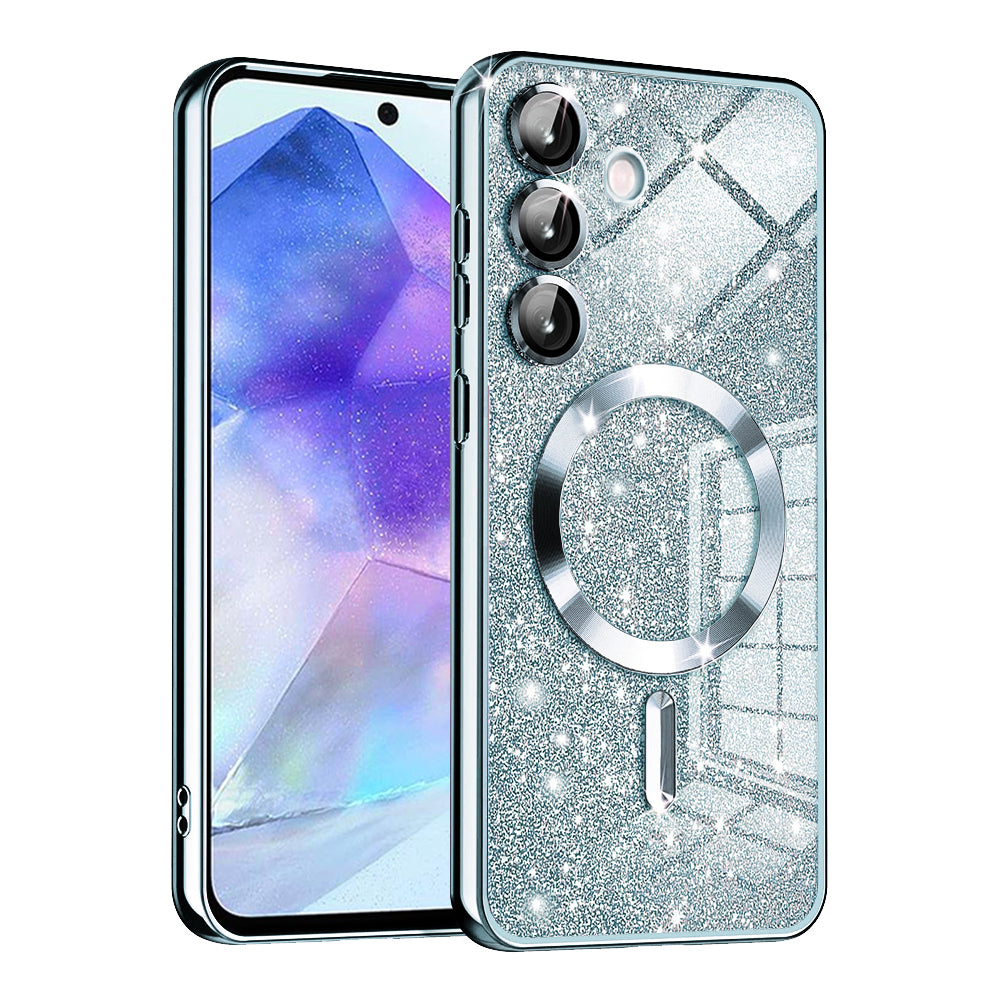 MagSafe-fodral för Samsung Galaxy A55 5G A556, Techsuit, Luxury Glitter, Bleu