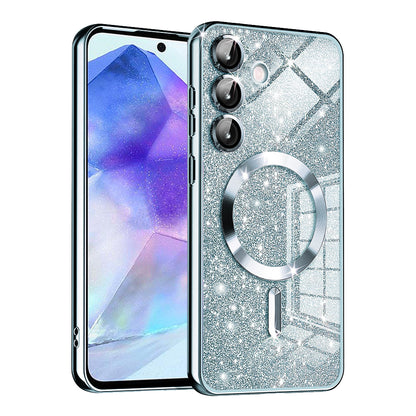 MagSafe-fodral för Samsung Galaxy A55 5G A556, Techsuit, Luxury Glitter, Bleu
