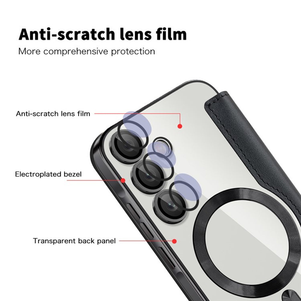 MagSafe-fodral för Samsung Galaxy A55 5G A556, Techsuit, SmartMag Book, Svart
