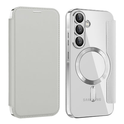 MagSafe-fodral för Samsung Galaxy A56 A566, Techsuit, SmartMag Book, Grå