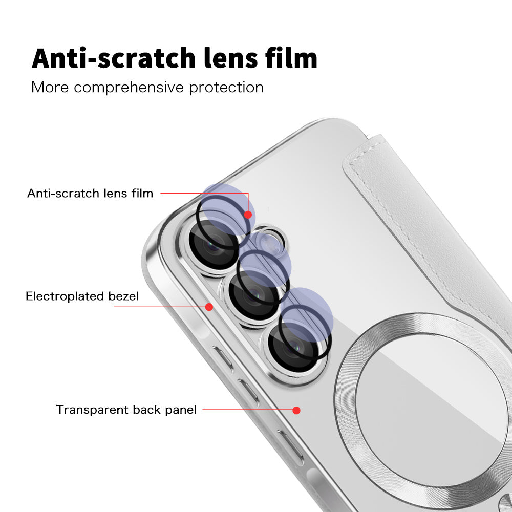 MagSafe-fodral för Samsung Galaxy A56 A566, Techsuit, SmartMag Book, Grå
