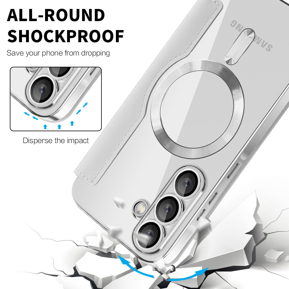 MagSafe-fodral för Samsung Galaxy A56 A566, Techsuit, SmartMag Book, Grå