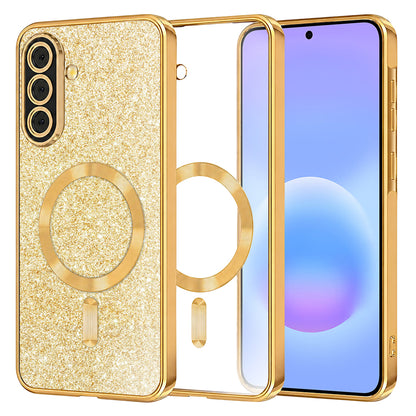 MagSafe-fodral för Samsung Galaxy A57 5G, Techsuit, Luxury Glitter, Guld