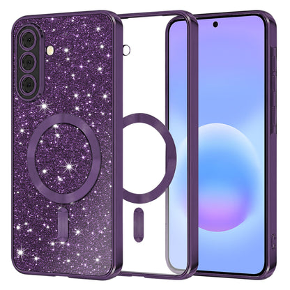 MagSafe-fodral för Samsung Galaxy A57 5G, Techsuit, Luxury Glitter, Mörklila