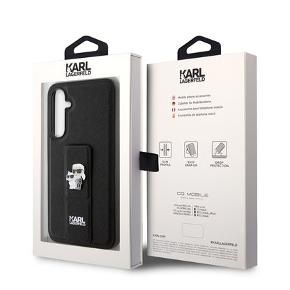 MagSafe-fodral för Samsung Galaxy S23 FE S711, Karl Lagerfeld, Saffiano Gripstand Karl & Choupette, Blå