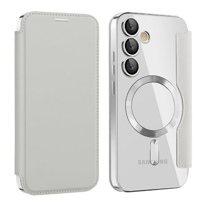 MagSafe-fodral för Samsung Galaxy S23 FE S711, Techsuit, SmartMag Book, Grå