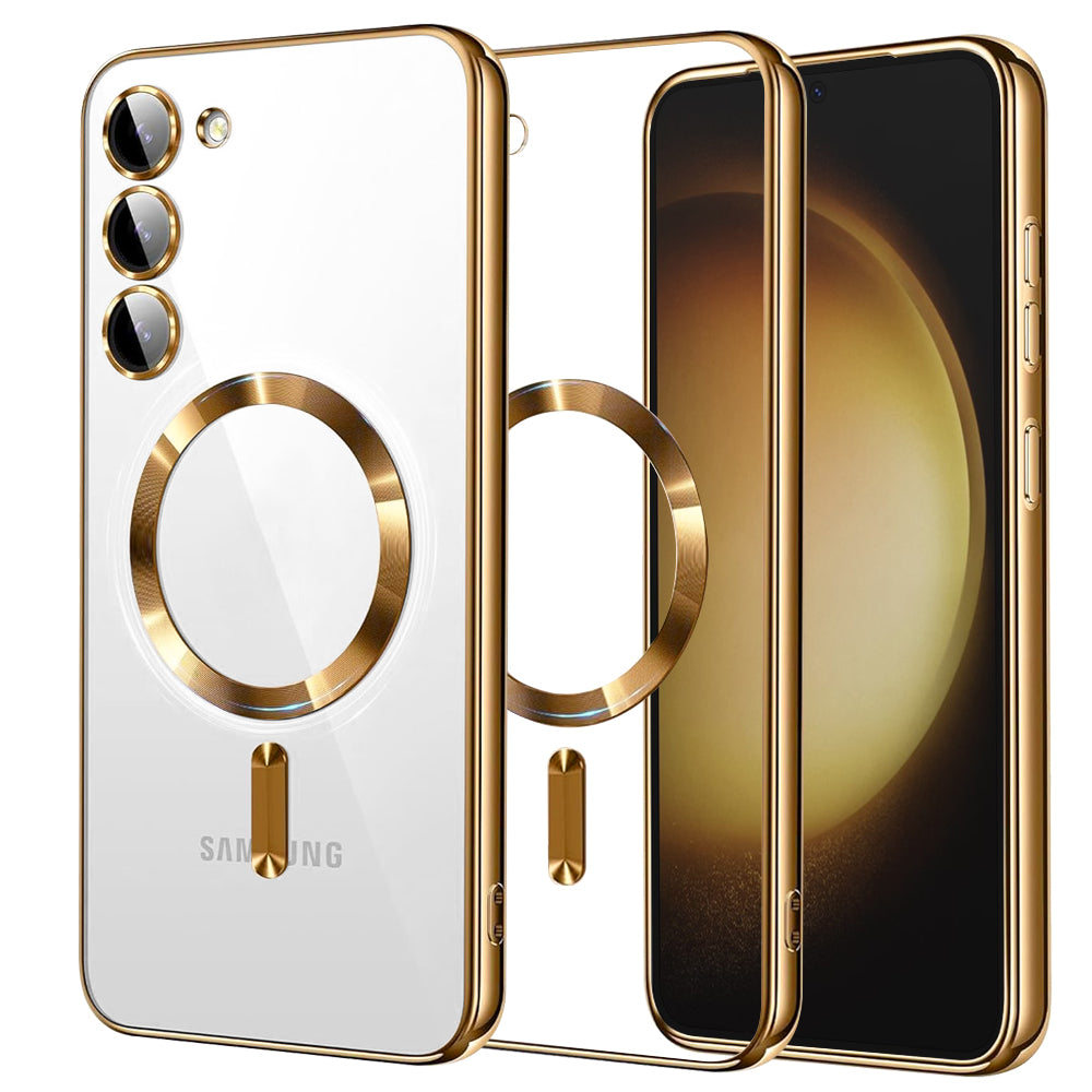 MagSafe-fodral för Samsung Galaxy S23+ S916, Techsuit, Luxury Crystal, Guld