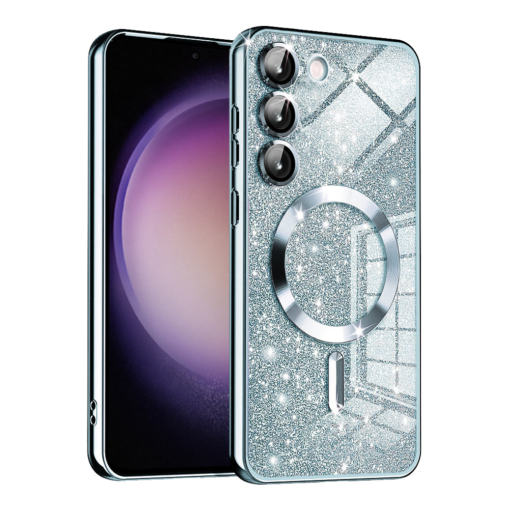 MagSafe Case for Samsung Galaxy S23+ S916, Techsuit, Luxury Glitter, Blue