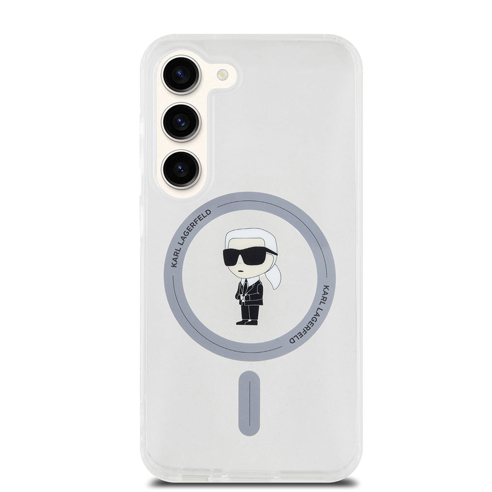 MagSafe Case for Samsung Galaxy S23 S911, Karl Lagerfeld, IML Ikonik Karl, Transparent