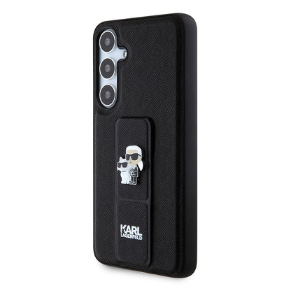 MagSafe-fodral för Samsung Galaxy S24+ S926, Karl Lagerfeld, Saffiano Gripstand Karl & Choupette, Svart